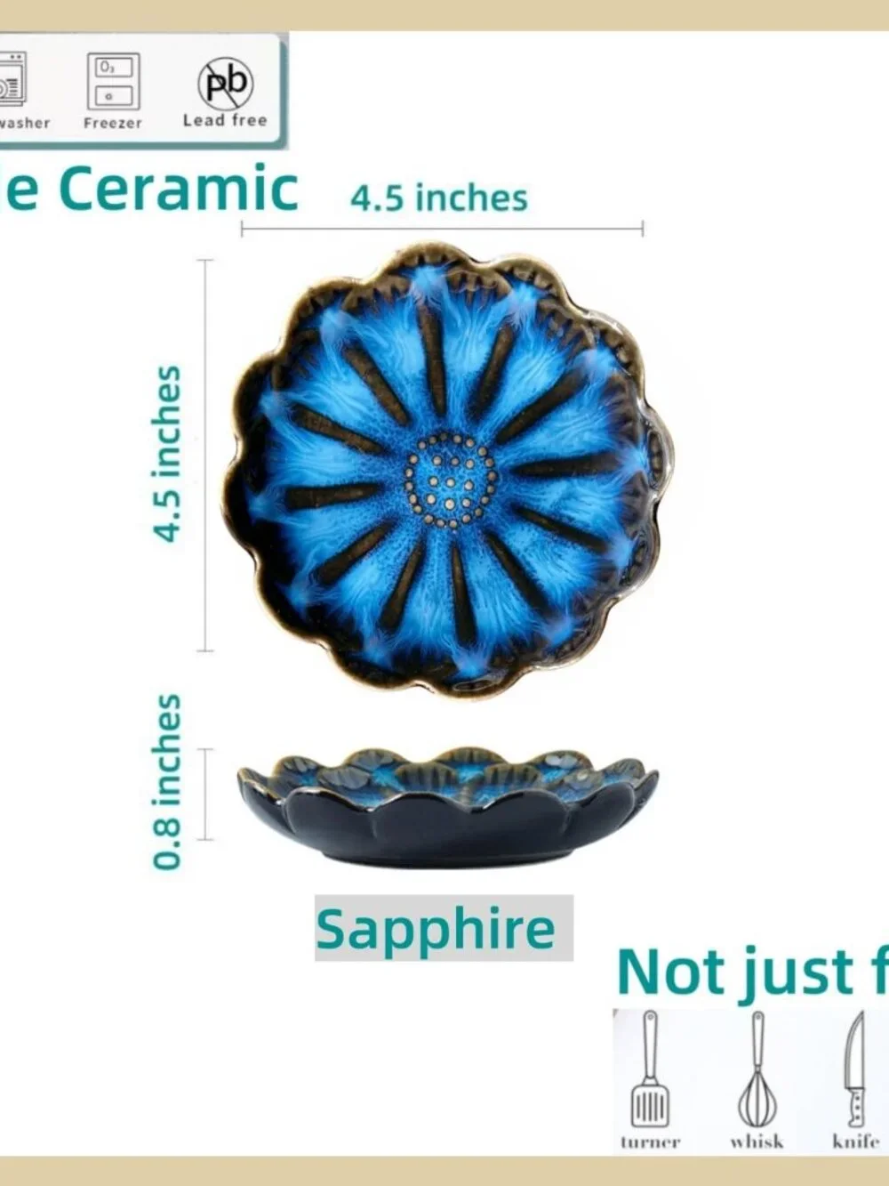 Ceramic Spoon Rest for Stove Top, Flower Cute Spoon Rest for Kitchen Counter, Co